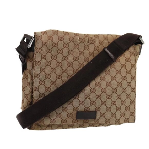 GUCCI GG Canvas Shoulder Bag Beige - Picture 1 of 16